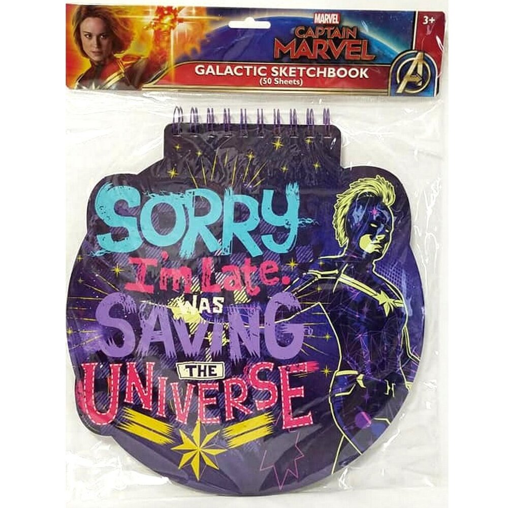 Marvel Captain Marvel Galactic Sketchbook 10x11in 50 Sheets Spiral Notebook NEW